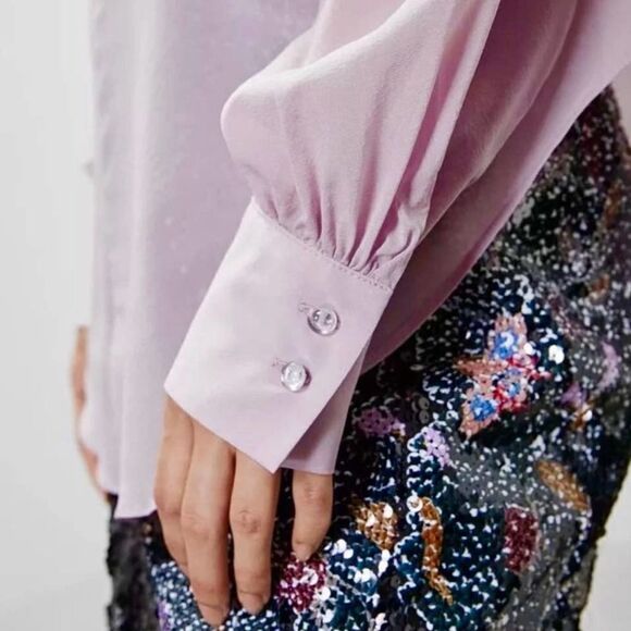Rachel Comey silk lilac long sleeves blouse.‎ Sz 0 - Picture 5 of 11